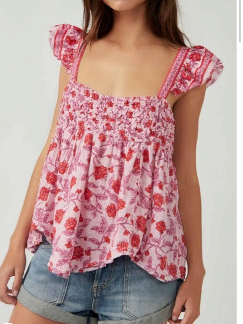 Free People Pink Floral Cami